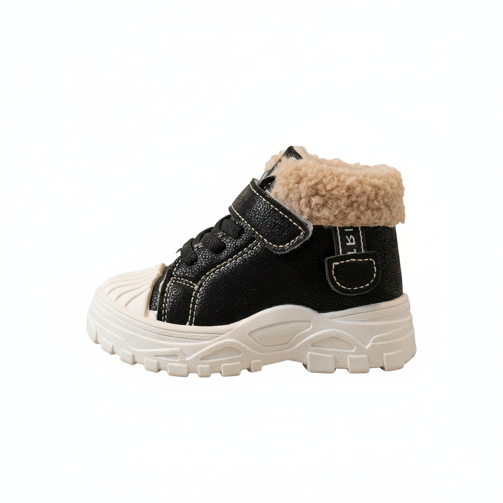 Zapatos cálidos forrados de piel con un diseño moderno vista lateral