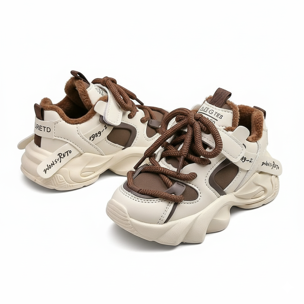 Zapatillas deportivas para niños con suela gruesa y forro de peluche para invierno en España