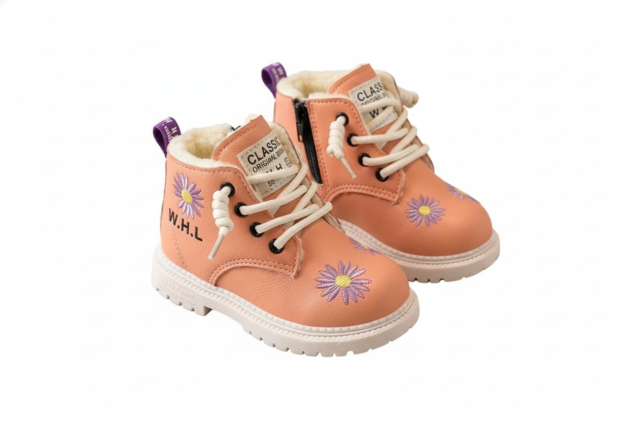 Bota de invierno con diseño moderno y atractivo bordado floral en España