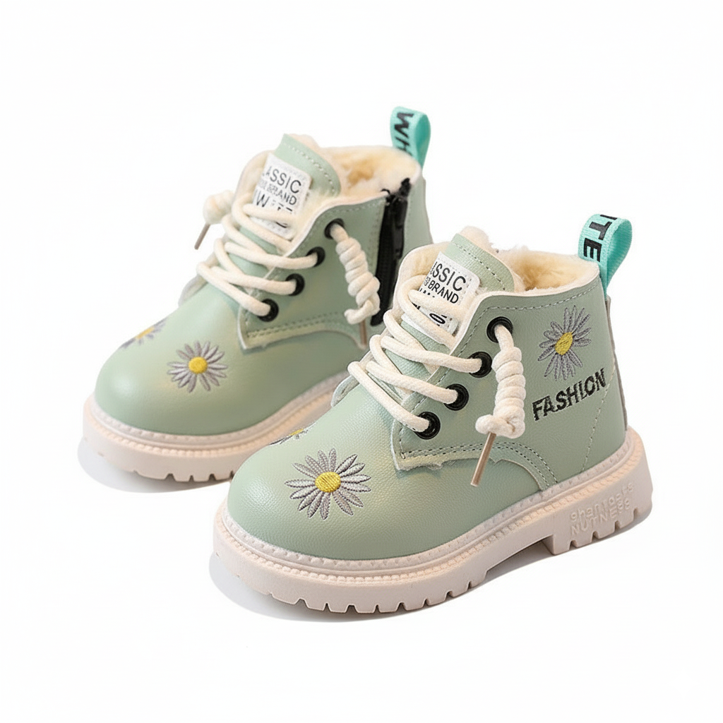Bota de invierno con diseño moderno y atractivo bordado floral en España
