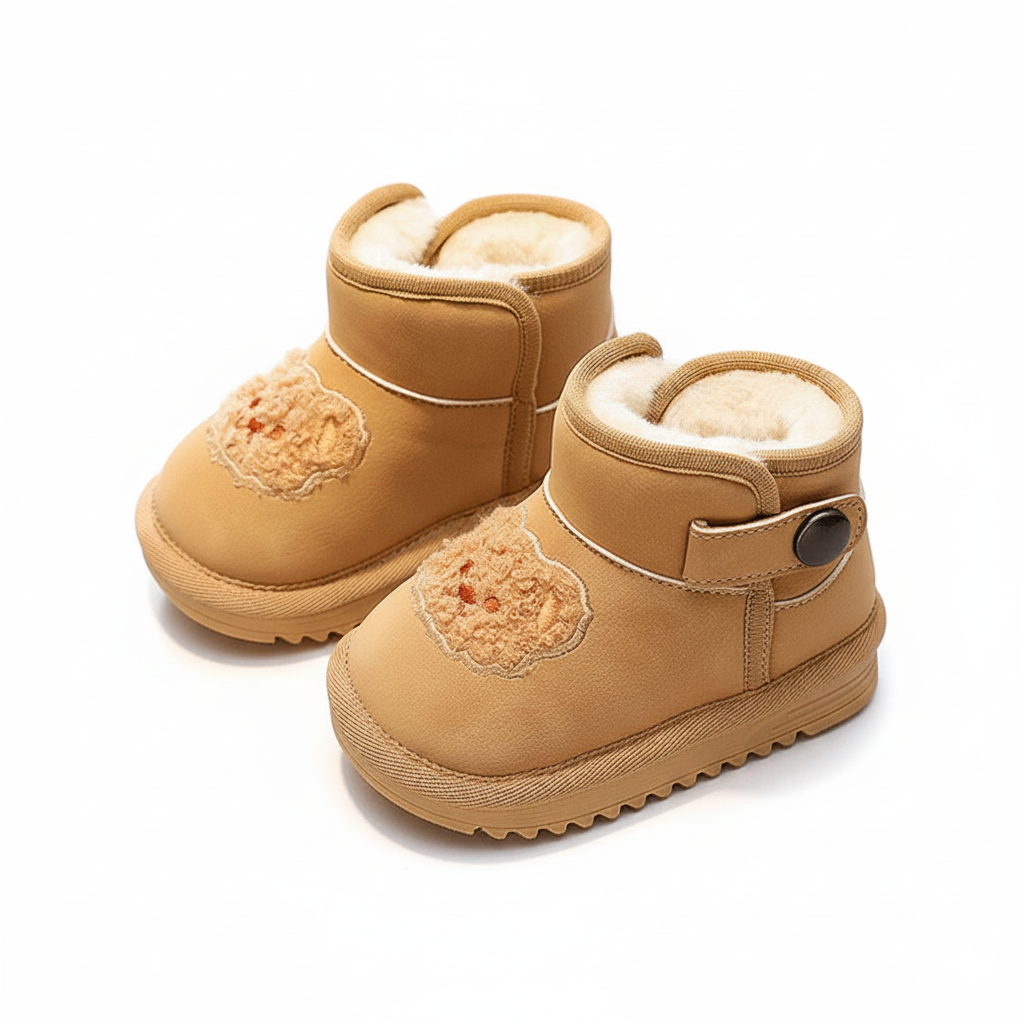Bota de invierno con diseño adorable decorada con cara de osito en España