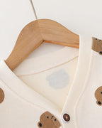 Conjunto bebé 3 piezas ropa bebé con cárdigan de oso y pantalón vaquero , Ideal para primavera y para clima otoñal en España