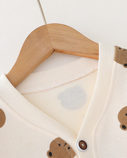 Conjunto bebé 3 piezas ropa bebé con cárdigan de oso y pantalón vaquero , Ideal para primavera y para clima otoñal en España