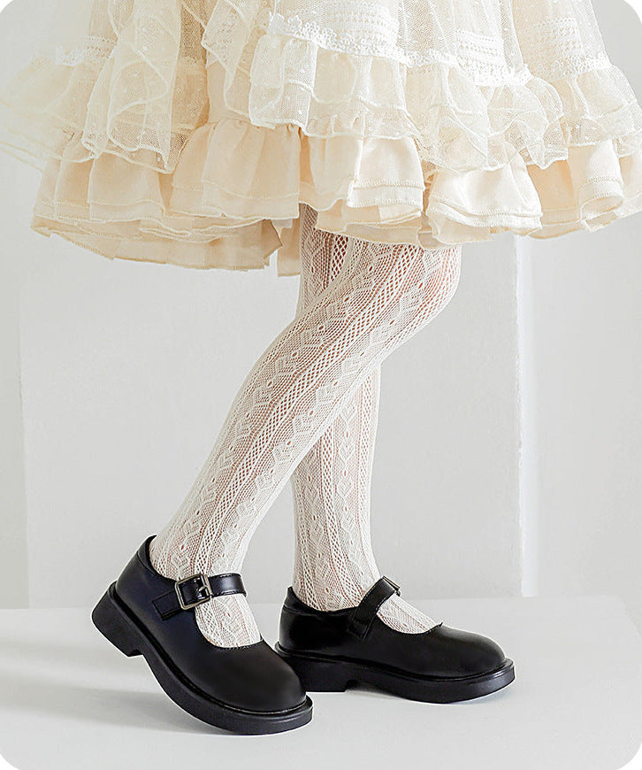 Medias tipo panty con diseño de malla decorativa elegante