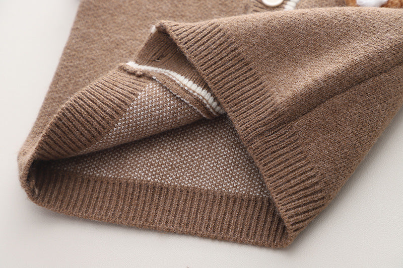 Conjunto ropa bebé niño 3 piezas invierno camisa de cuadros chaleco de lana pantalón , Ideal para clima otoñal en España