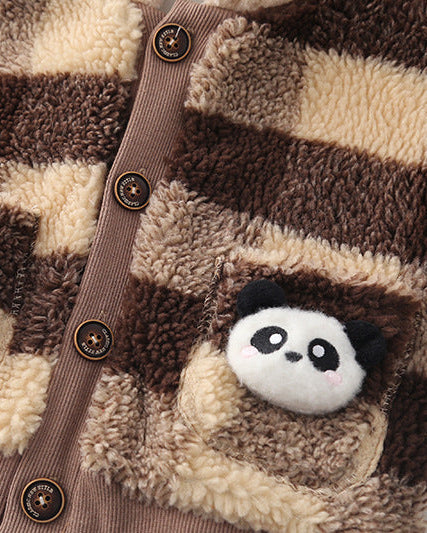 Conjunto ropa bebé invierno 2 piezas: chaqueta acolchada con capucha y pantalón elástico infantil con bolsillos panda en España