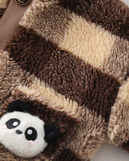 Conjunto ropa bebé invierno 2 piezas: chaqueta acolchada con capucha y pantalón elástico infantil con bolsillos panda en España