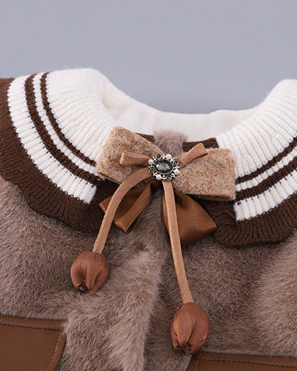 Conjunto niña 3 piezas elegante ropa bebé niña con chaleco de lana y falda de cuadros,Ideal para clima otoñal  en España