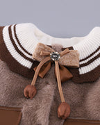 Conjunto niña 3 piezas elegante ropa bebé niña con chaleco de lana y falda de cuadros,Ideal para clima otoñal  en España