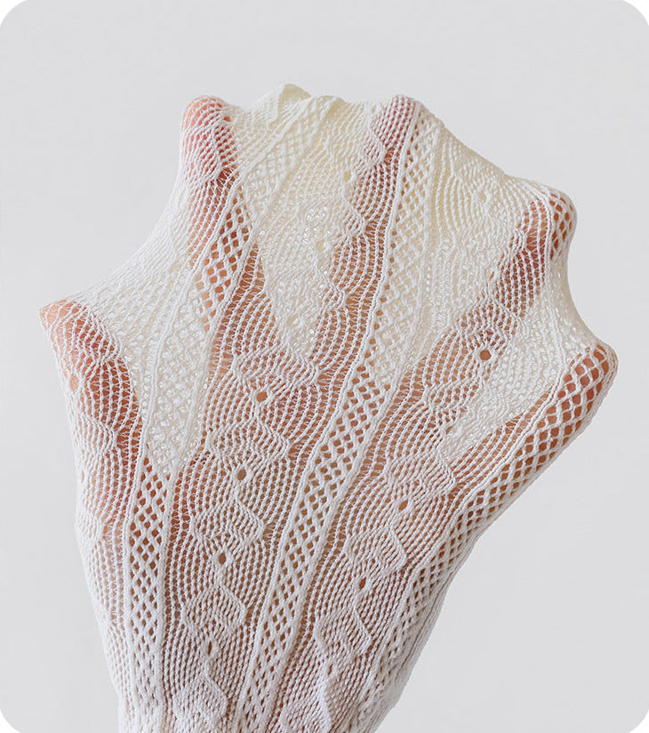 Medias tipo panty con diseño de malla decorativa elegante