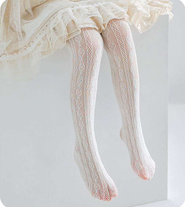 Medias tipo panty con diseño de malla decorativa elegante