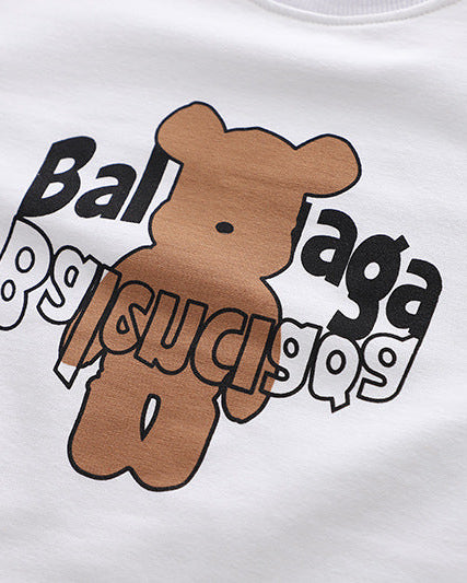 Conjunto bebé y niño 3 piezas ropa bebé: chaqueta estampada, camiseta con oso y pantalón gris cómodo en España