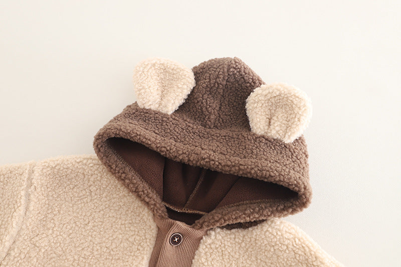 Conjunto bebé invierno 2 piezas chaqueta y pantalón felpa cálida,Ideal para clima otoñal en España