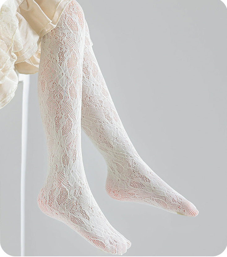 Medias tipo panty con diseño de malla decorativa elegante