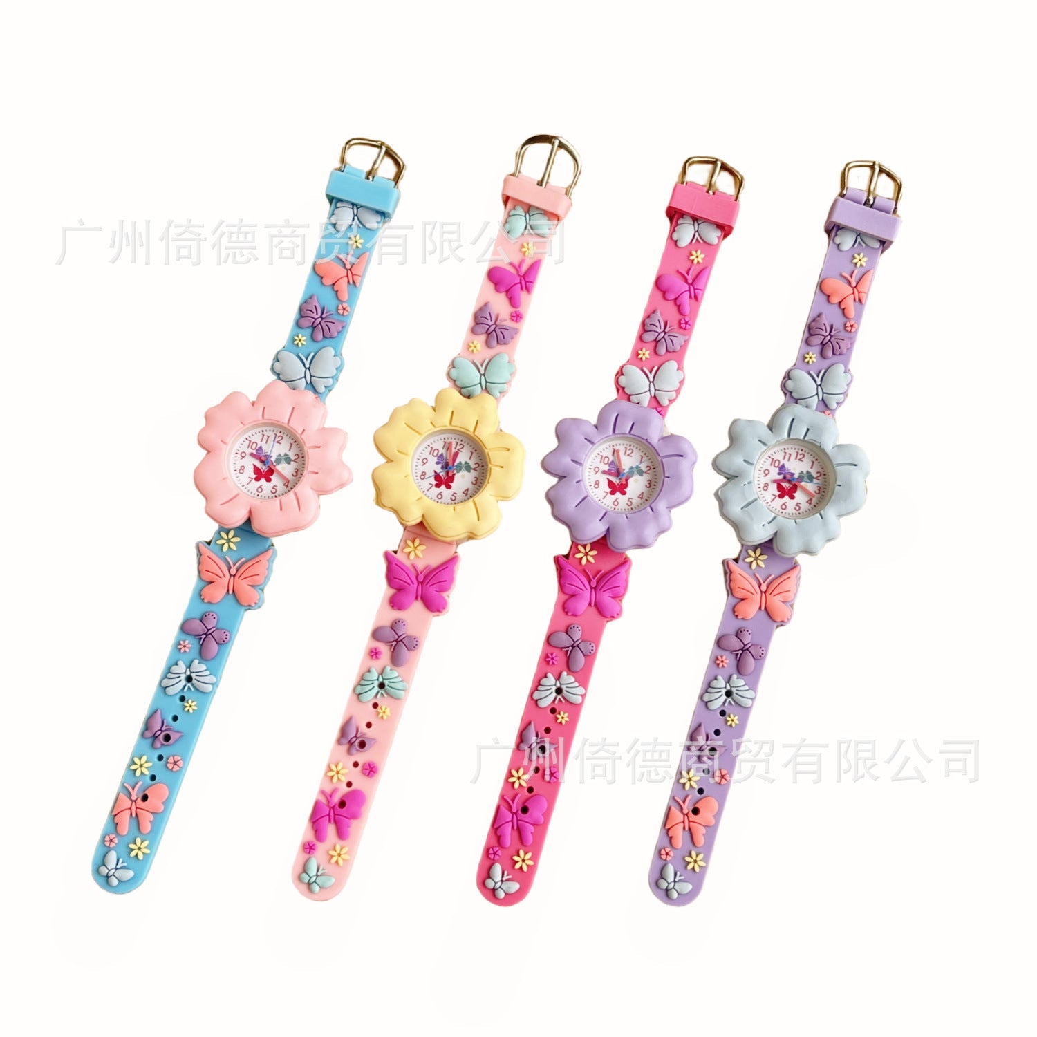 Relojes infantiles con diseños atractivos de flores y mariposas