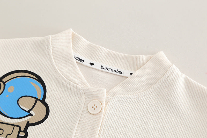Conjunto niño 3 piezas ropa niño astronauta con chaqueta, camisa de cuadros y pantalón vaquero en España
