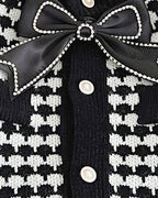 Conjunto niña invierno elegante ropa infantil: chaqueta tejida houndstooth y pantalón en España