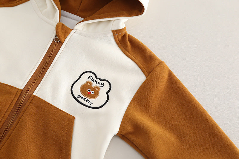 Conjunto infantil 3 piezas invierno niño . sudadera interior, chaqueta con capucha y pantalónropa bebé en España