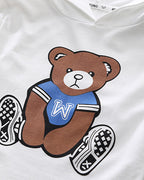 Conjunto niño 3 piezas sudadera y pantalón vaquero con estampado de oso estilo casual otoño, ropa infantil en España