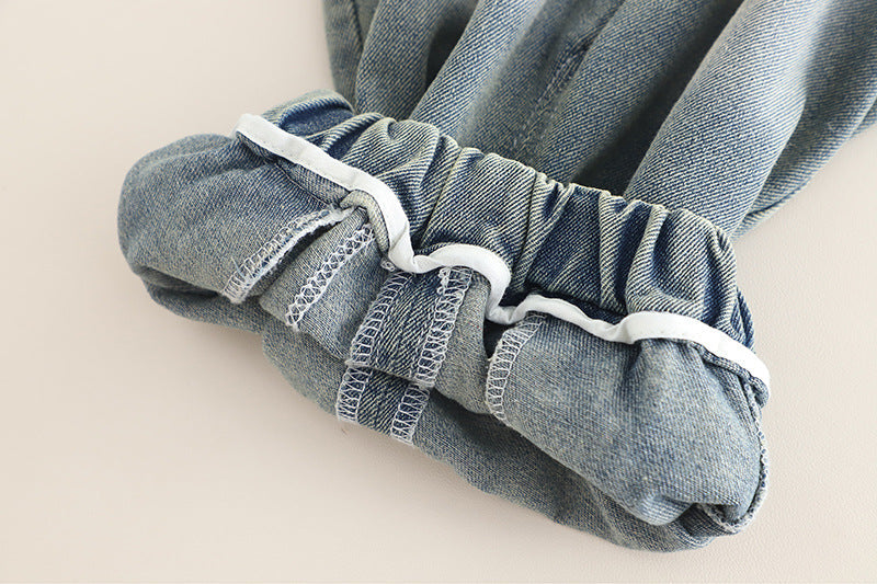 Conjunto niño 3 piezas de ropa niño: camiseta de algodón, camisa de cuadros y pantalón vaquero ancho cómodo en España