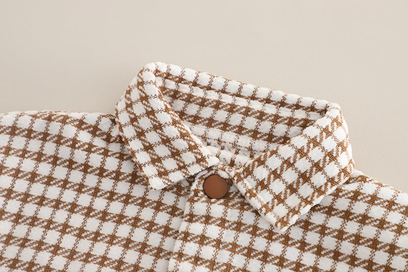 Conjunto niño 3 piezas ropa niño otoño invierno: camisa estampada pata de gallo, camiseta algodón y pantalón elástico en España
