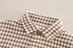 Conjunto niño 3 piezas ropa niño otoño invierno: camisa estampada pata de gallo, camiseta algodón y pantalón elástico en España