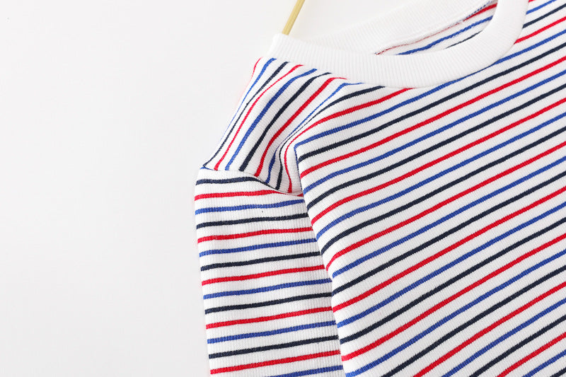 Conjunto niño 3 piezas ropa niño: chaqueta de algodón, camiseta de rayas y vaqueros cómodos en España