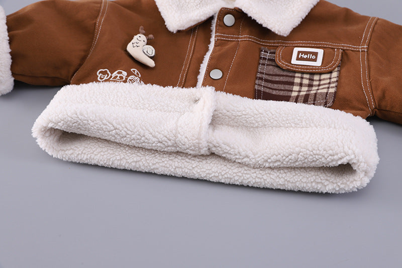 Conjunto bebé 3 piezas invierno chaqueta sudadera pantalón vaquero en España