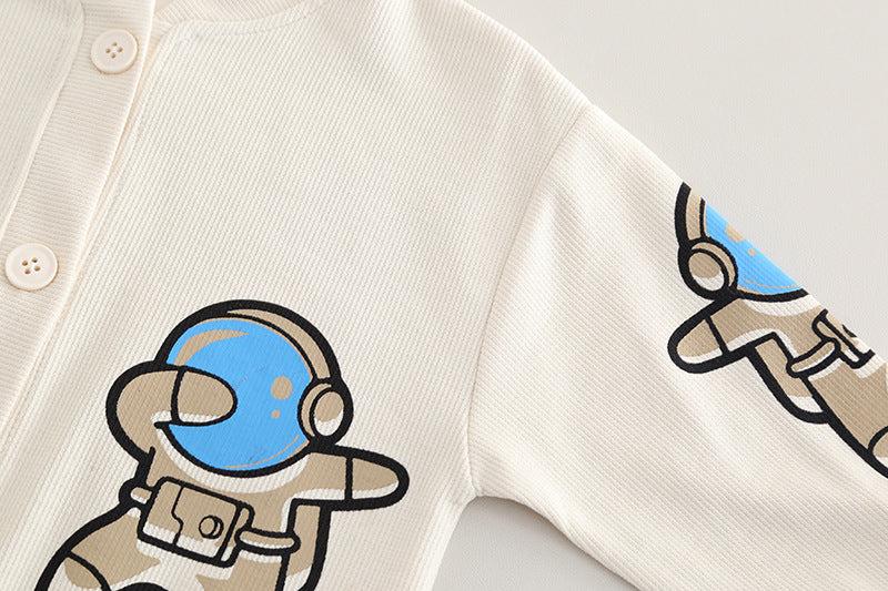 Conjunto niño 3 piezas ropa niño astronauta con chaqueta, camisa de cuadros y pantalón vaquero en España