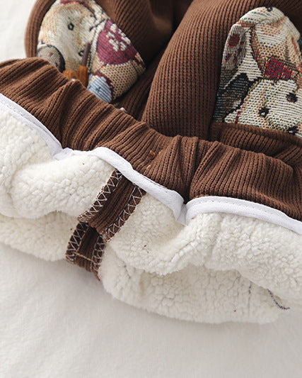 Conjunto ropa bebé invierno 2 piezas: chaqueta acolchada con capucha y pantalón elástico infantil con bolsillos panda en España
