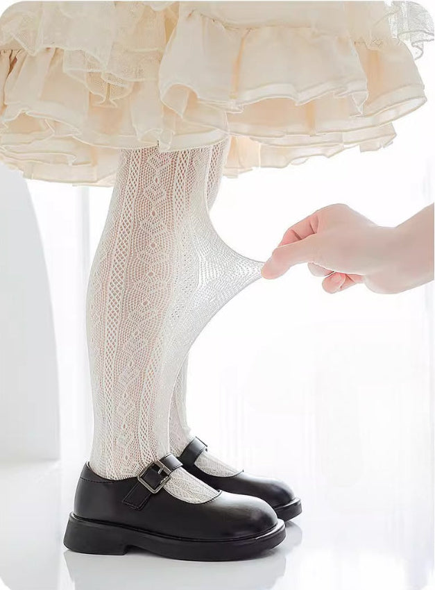 Medias tipo panty con diseño de malla decorativa elegante