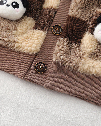 Conjunto ropa bebé invierno 2 piezas: chaqueta acolchada con capucha y pantalón elástico infantil con bolsillos panda en España