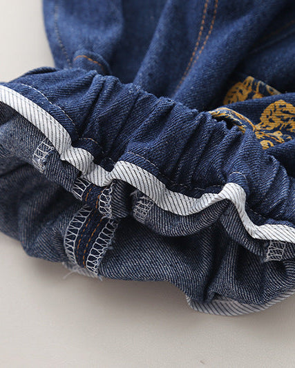 Conjunto niño 3 piezas sudadera y pantalón vaquero con estampado de oso estilo casual otoño, ropa infantil en España