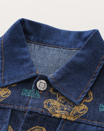 Conjunto niño 3 piezas sudadera y pantalón vaquero con estampado de oso estilo casual otoño, ropa infantil en España