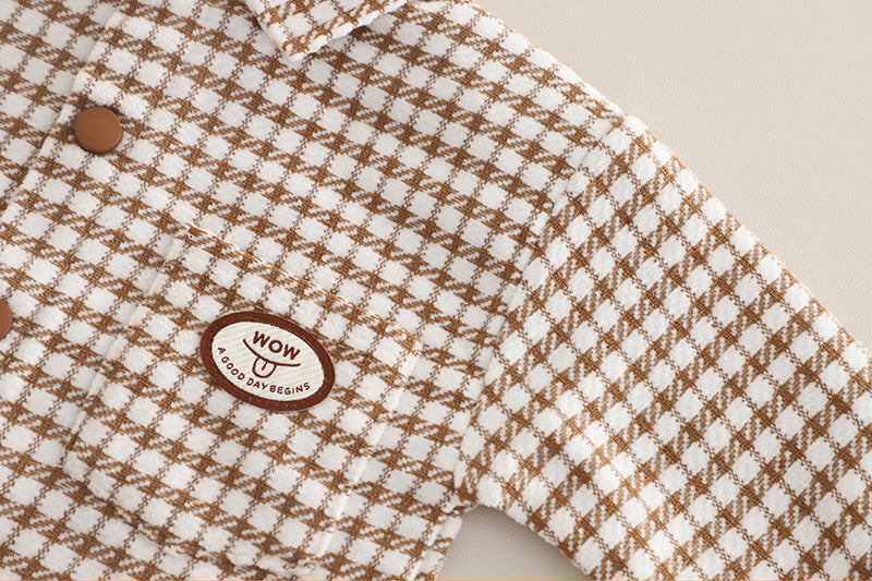 Conjunto niño 3 piezas ropa niño otoño invierno: camisa estampada pata de gallo, camiseta algodón y pantalón elástico en España