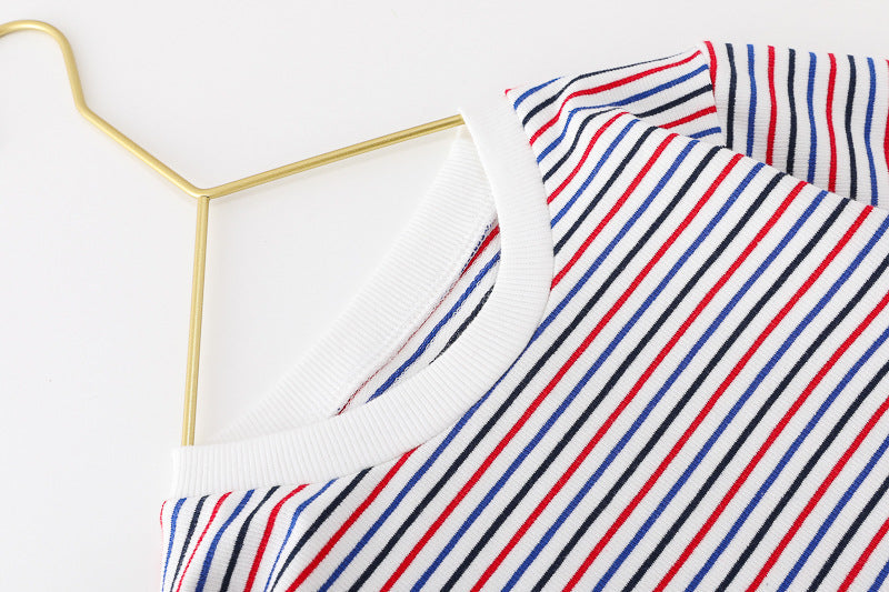 Conjunto niño 3 piezas ropa niño: chaqueta de algodón, camiseta de rayas y vaqueros cómodos en España
