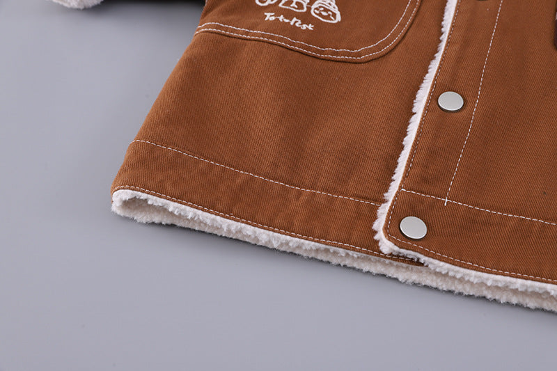 Conjunto bebé 3 piezas invierno chaqueta sudadera pantalón vaquero en España