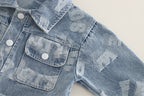 conjunto vaquero 3 piezas con chaqueta denim, camiseta de algodón y pantalón vaquero,Ideal para clima otoñal  en España