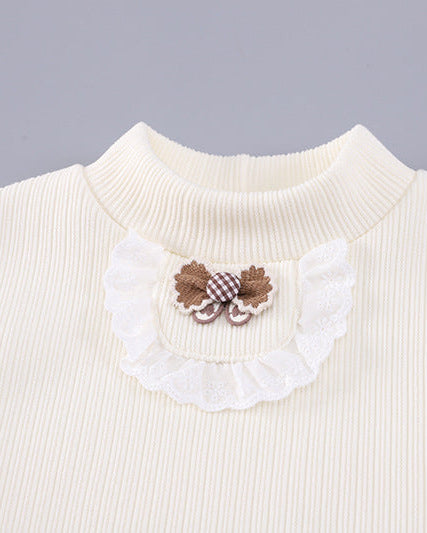 Conjunto niña 3 piezas elegante ropa bebé niña con chaleco de lana y falda de cuadros,Ideal para clima otoñal  en España