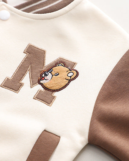 Conjunto niño invierno 3 piezas con chaqueta varsity, camiseta interior y pantalón largo,ropa infantil invierno en España