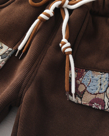 Conjunto ropa bebé invierno 2 piezas: chaqueta acolchada con capucha y pantalón elástico infantil con bolsillos panda en España