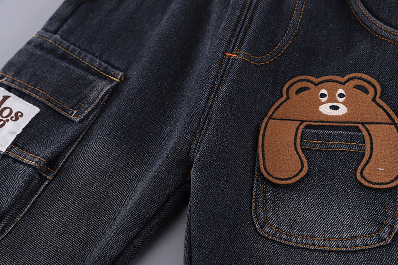 Conjunto bebé 3 piezas invierno chaqueta sudadera pantalón vaquero en España