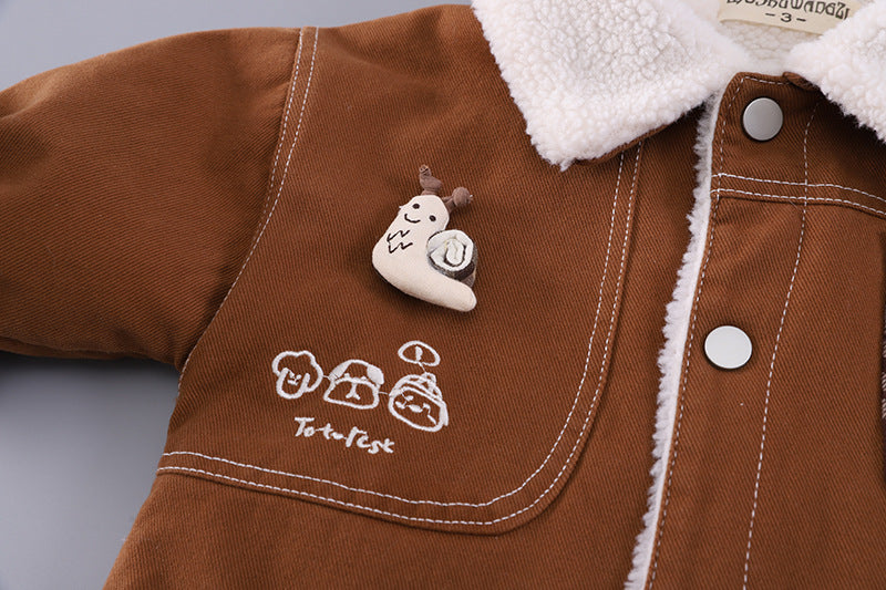 Conjunto bebé 3 piezas invierno chaqueta sudadera pantalón vaquero en España