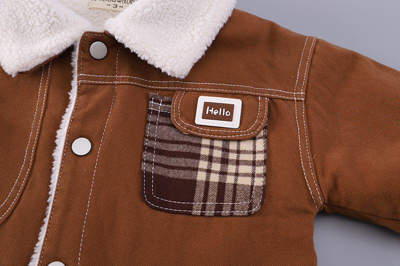Conjunto bebé 3 piezas invierno chaqueta sudadera pantalón vaquero en España