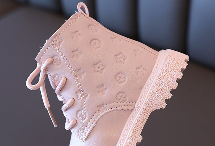 Bota de invierno cálida y rosa, ideal para el invierno