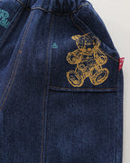 Conjunto niño 3 piezas sudadera y pantalón vaquero con estampado de oso estilo casual otoño, ropa infantil en España