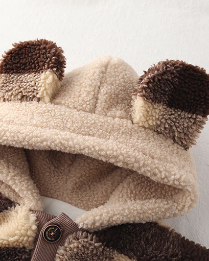 Conjunto ropa bebé invierno 2 piezas: chaqueta acolchada con capucha y pantalón elástico infantil con bolsillos panda en España