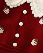 Conjunto niña invierno elegante 2 piezas ropa niña suéter tejido y falda de cuadros,Ideal para clima otoñal  en España