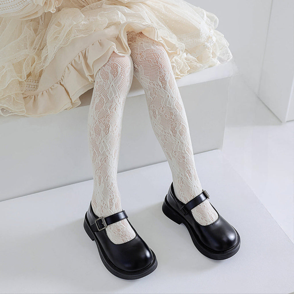 Medias tipo panty con diseño de malla decorativa elegante