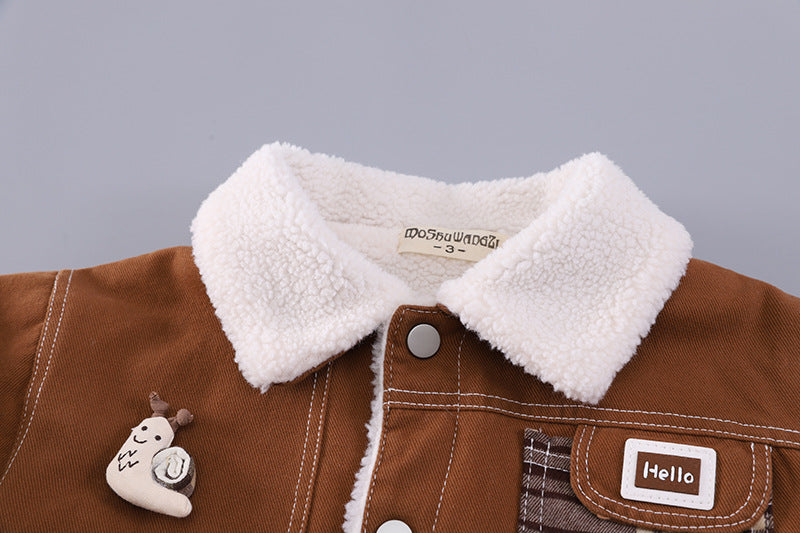 Conjunto bebé 3 piezas invierno chaqueta sudadera pantalón vaquero en España